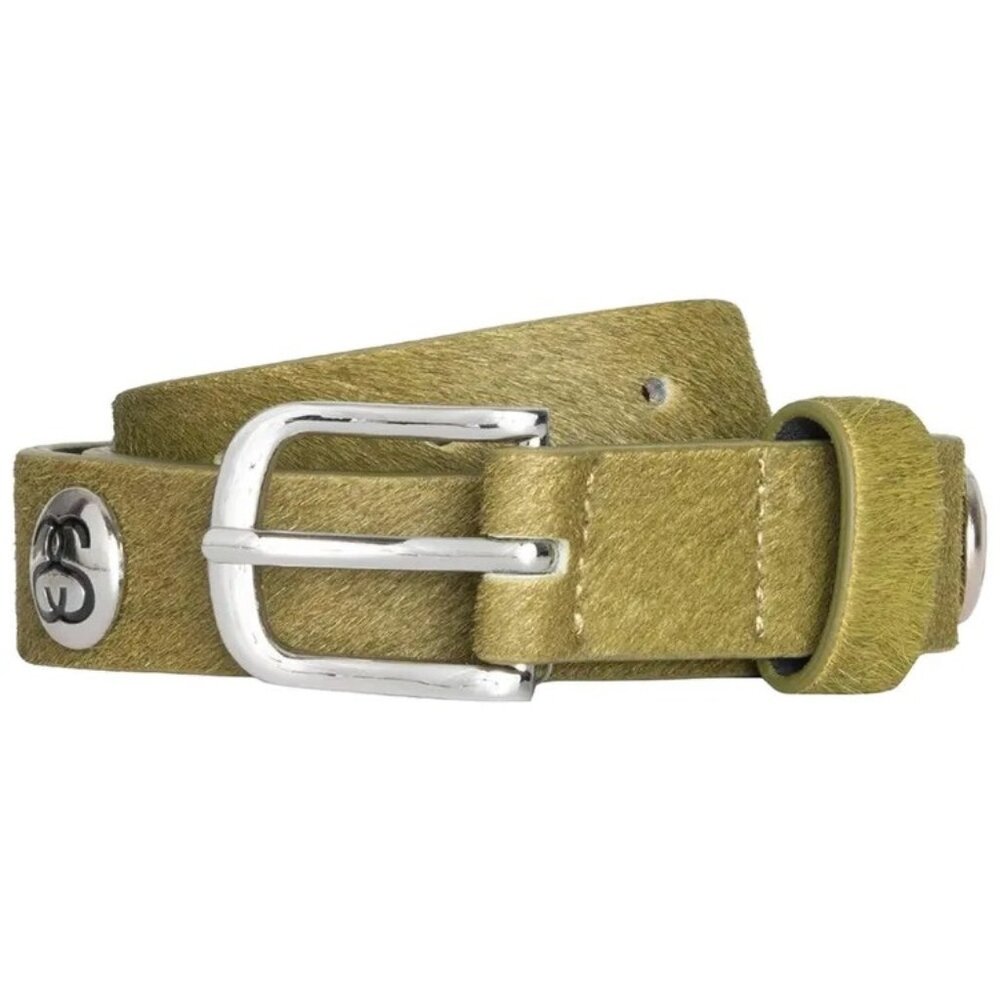 Stussy SS-Link Studded Belt in Hairy Moss ponyhair